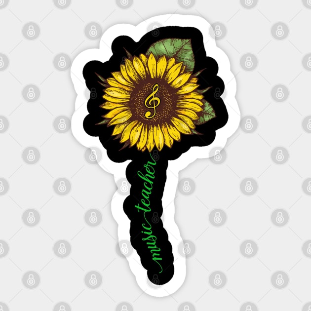 Music Teacher Sunflower Sticker by LotusTee